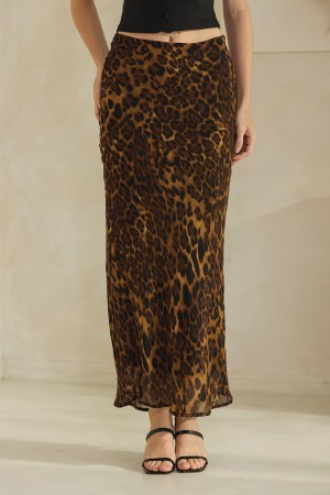 MB1664<br/>Chiffon leopard skirt